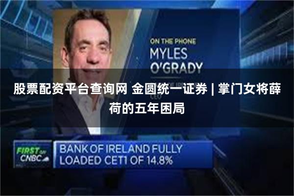 股票配资平台查询网 金圆统一证券 | 掌门女将薛荷的五年困局