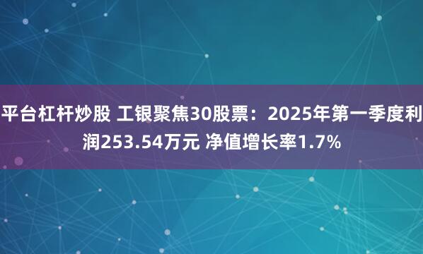 平台杠杆炒股 工银聚焦30股票：2025年第一季度利润253.54万元 净值增长率1.7%