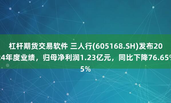 杠杆期货交易软件 三人行(605168.SH)发布2024年度业绩，归母净利润1.23亿元，同比下降76.65%
