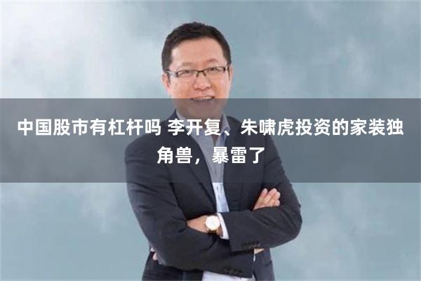 中国股市有杠杆吗 李开复、朱啸虎投资的家装独角兽，暴雷了