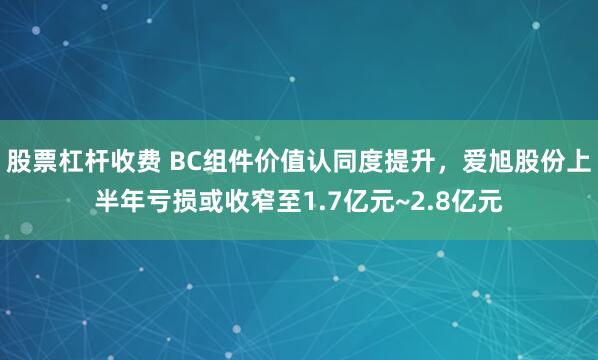 股票杠杆收费 BC组件价值认同度提升，爱旭股份上半年亏损或收窄至1.7亿元~2.8亿元