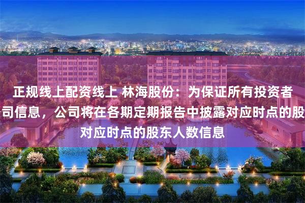 正规线上配资线上 林海股份：为保证所有投资者平等获悉公司信息，公司将在各期定期报告中披露对应时点的股东人数信息