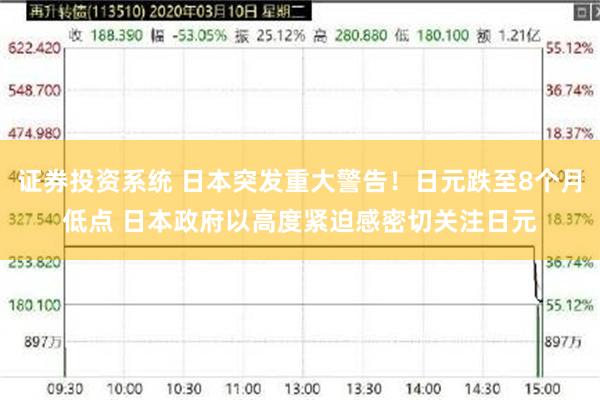 证券投资系统 日本突发重大警告！日元跌至8个月低点 日本政府以高度紧迫感密切关注日元