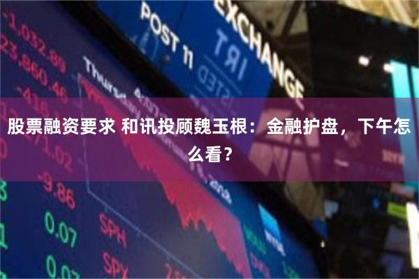 股票融资要求 和讯投顾魏玉根：金融护盘，下午怎么看？