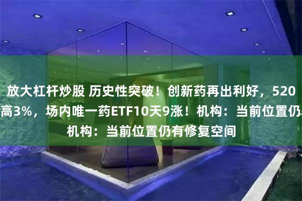 放大杠杆炒股 历史性突破！创新药再出利好，520880放量摸高3%，场内唯一药ETF10天9涨！机构：当前位置仍有修复空间