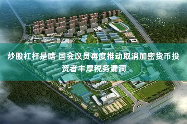 炒股杠杆是啥 国会议员再度推动取消加密货币投资者丰厚税务漏洞