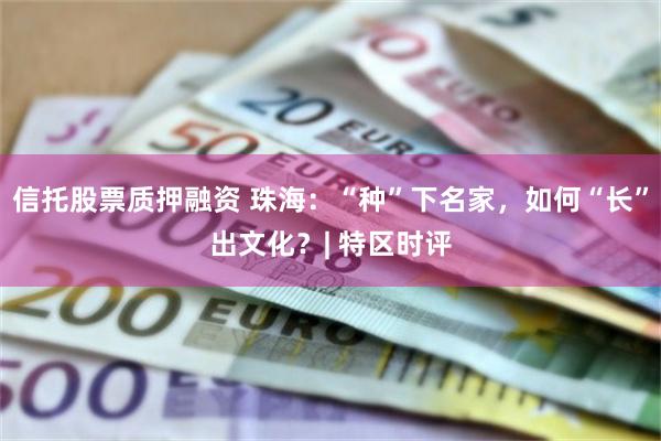 信托股票质押融资 珠海：“种”下名家，如何“长”出文化？| 特区时评