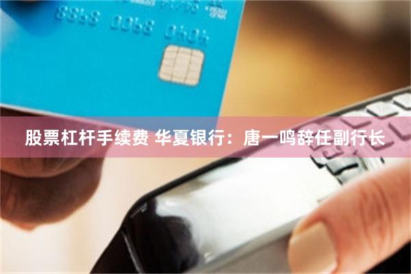 股票杠杆手续费 华夏银行：唐一鸣辞任副行长